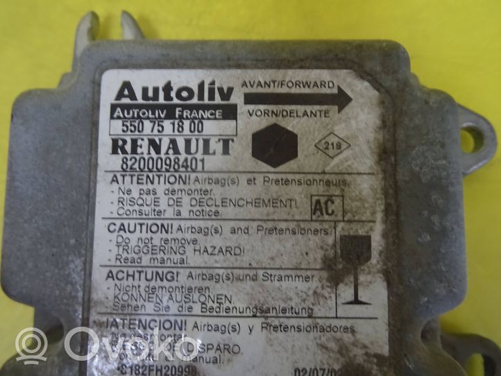 Renault Kangoo I Centralina/modulo airbag 550751800