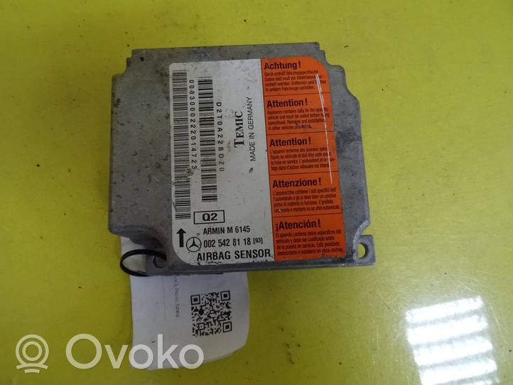 Mercedes-Benz ML W163 Centralina/modulo airbag 0025428118