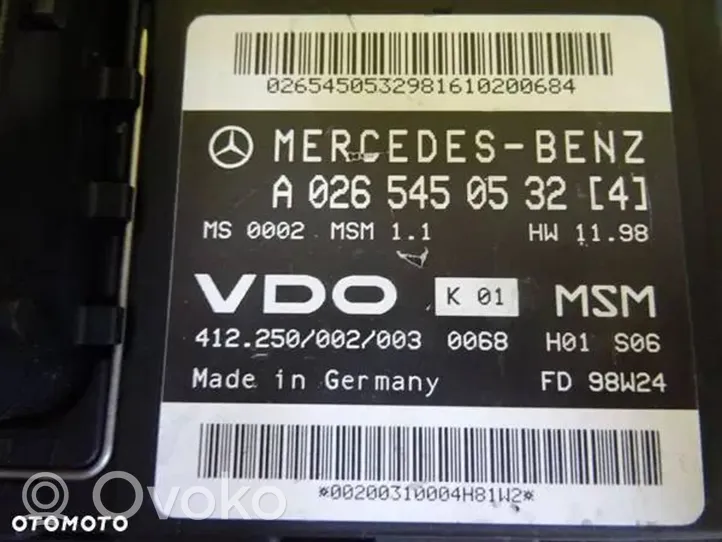 Mercedes-Benz A W168 Sterownik / Moduł ECU A0265450532