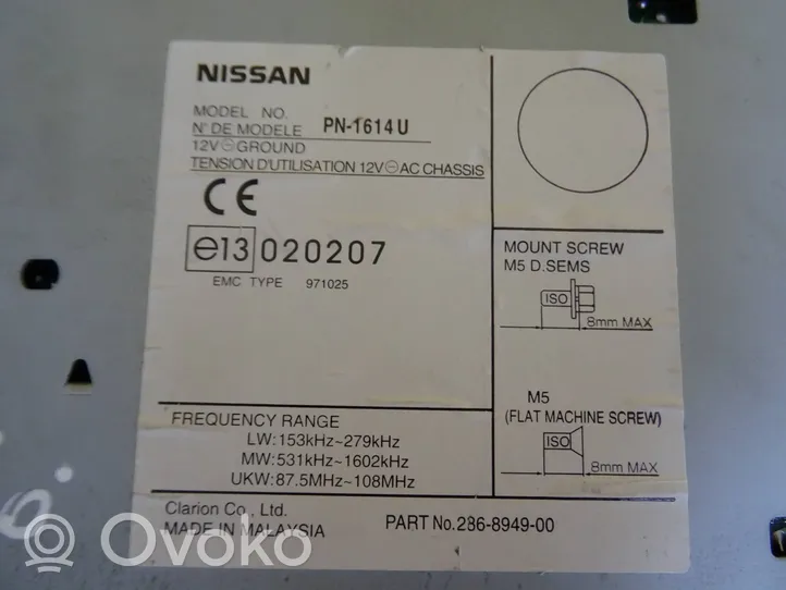 Nissan Maxima Radio/CD/DVD/GPS-pääyksikkö PN1614U