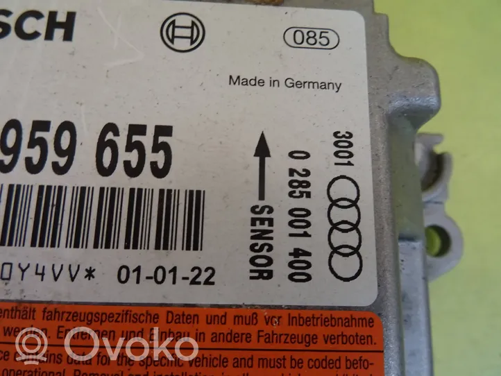 Audi A4 S4 B6 8E 8H Turvatyynyn ohjainlaite/moduuli 8E0959655