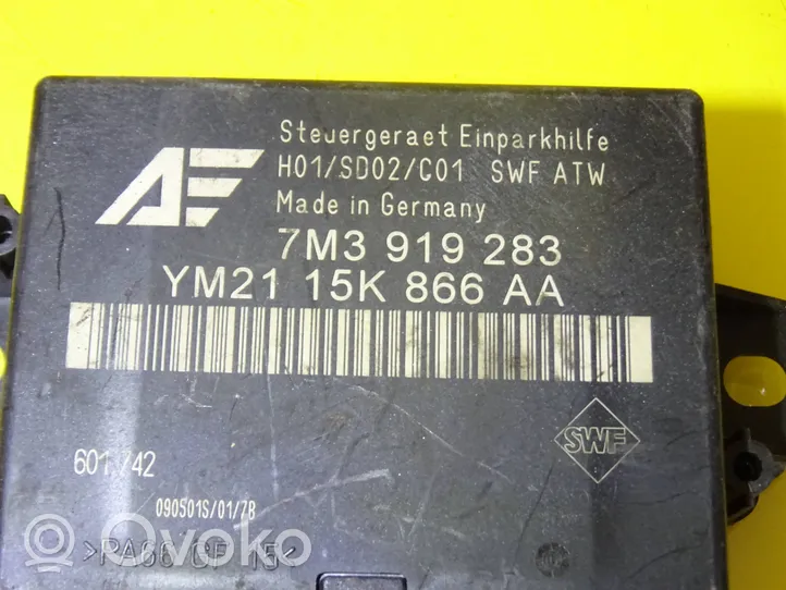 Volkswagen Sharan Pysäköintitutkan (PCD) ohjainlaite/moduuli 7M3919283