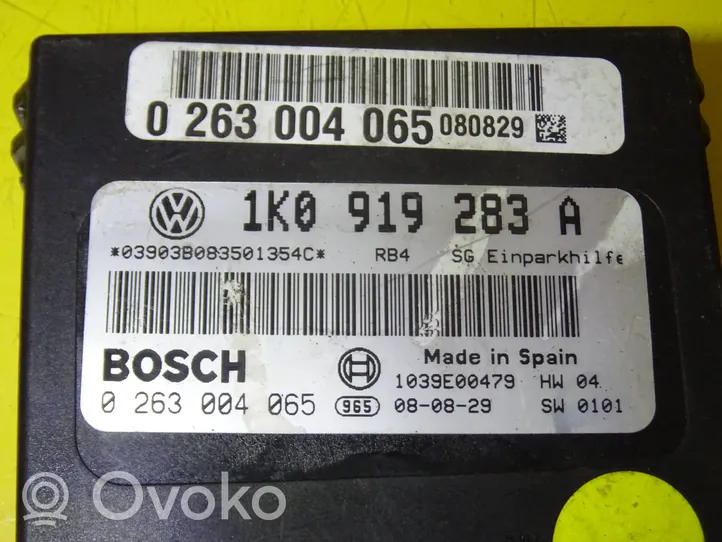 Volkswagen Golf V Unité de commande, module PDC aide au stationnement 1K0919283A