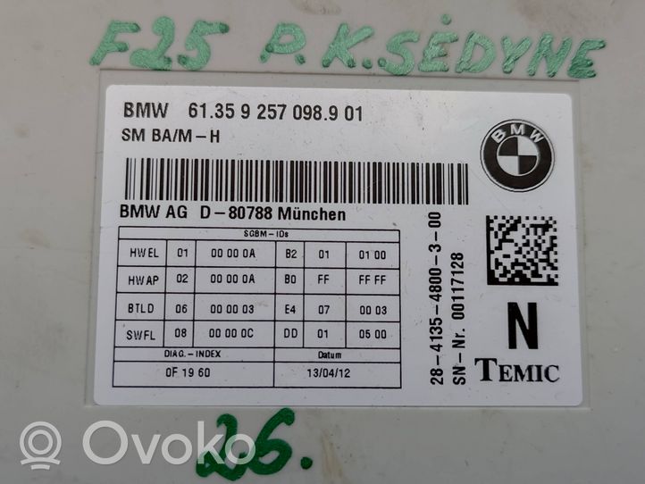 BMW X3 F25 Moduł / Sterownik fotela 9257098