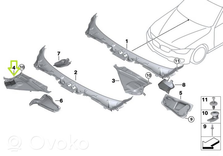 BMW M4 F82 F83 Wiper trim 8059700