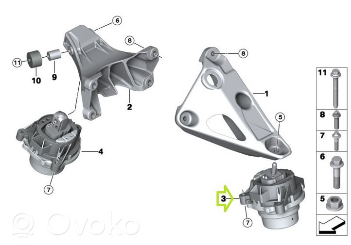 BMW 4 F36 Gran coupe Supporto di montaggio del motore 6785713