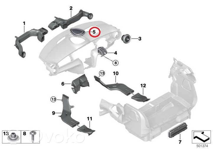 Mini One - Cooper F56 F55 Panneau de garniture tableau de bord 9262802