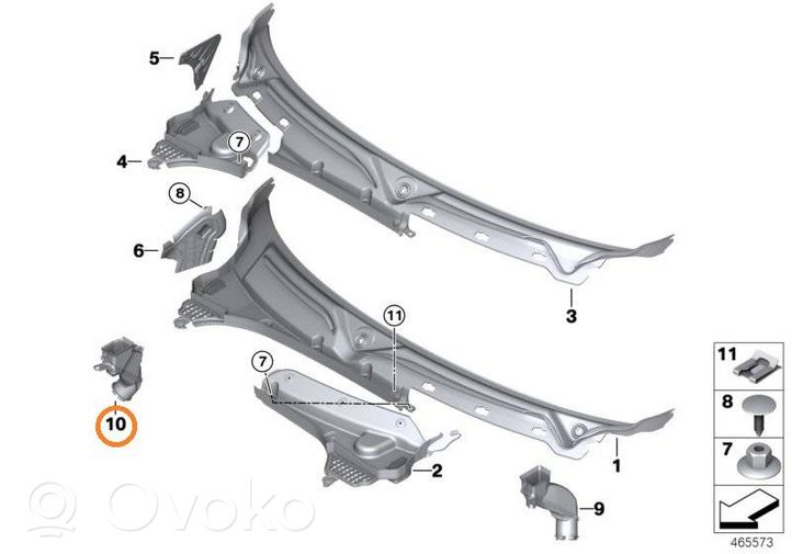 Mini One - Cooper F56 F55 Support, joint d'aile caoutchouc en mousse 51717367125