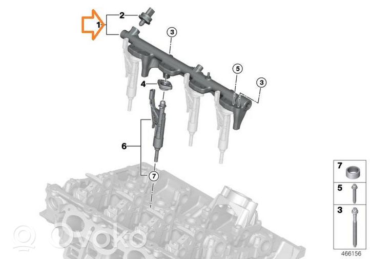 BMW 3 G20 G21 Tuyau d'alimentation d'injecteur de carburant 8665633