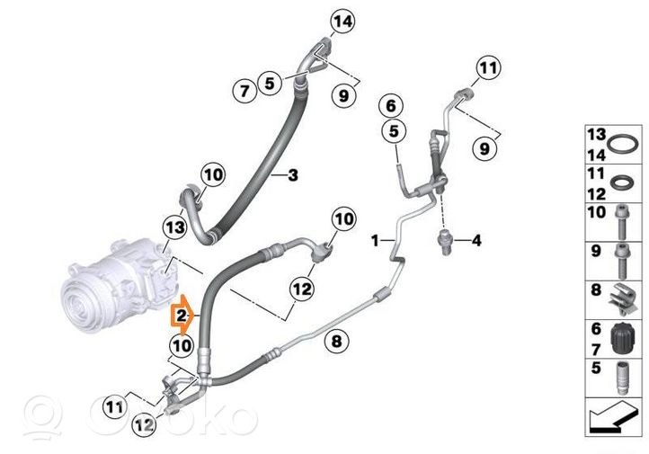 BMW X3 F25 Ilmastointilaitteen putki (A/C) 26229228235