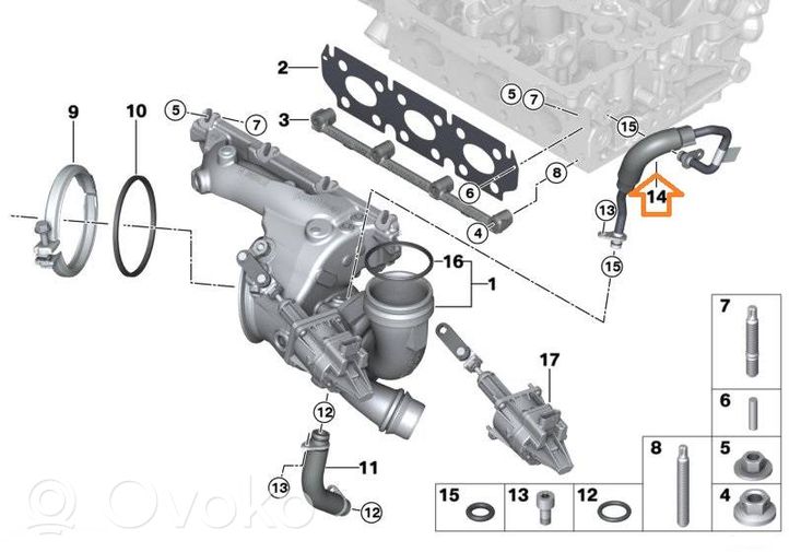 Mini One - Cooper F56 F55 Tuyau graissage turbo 11422398549	