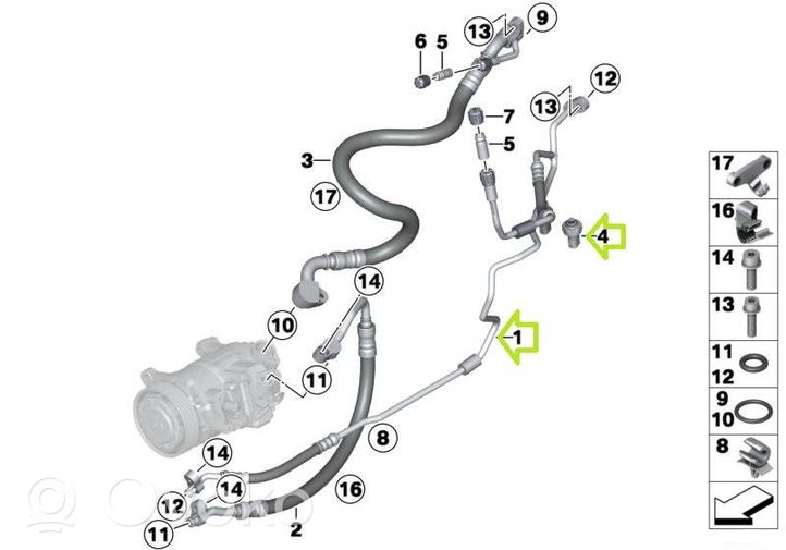 BMW X3 F25 Ilmastointilaitteen putki (A/C) 17704245445