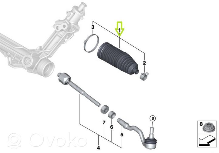 BMW X5 E70 Soufflet de biellette de direction 32106779622