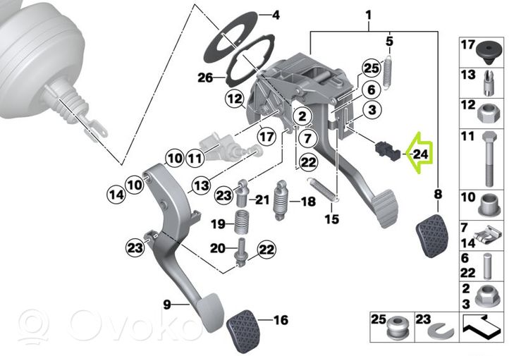 BMW 4 F32 F33 Interruttore del pedale del freno 9240076