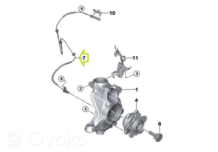 BMW 3 G20 G21 Capteur de vitesse de roue ABS 6895661