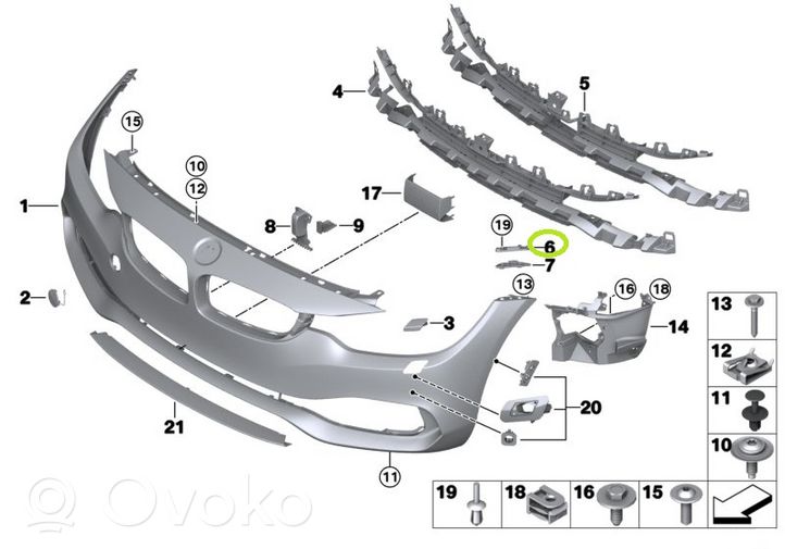 BMW 4 F32 F33 Uchwyt / Mocowanie zderzaka przedniego 7294679