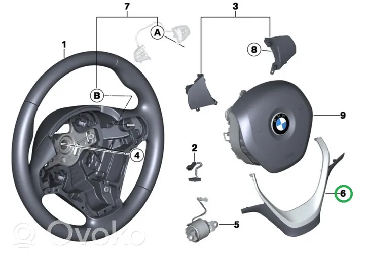 BMW 3 F30 F35 F31 Garniture de volant 6854776