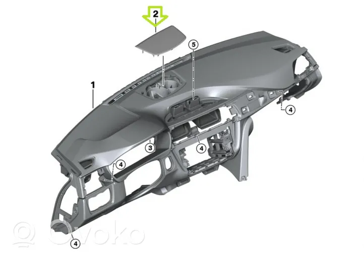 BMW 4 F36 Gran coupe Rivestimento altoparlante centrale cruscotto 9364838