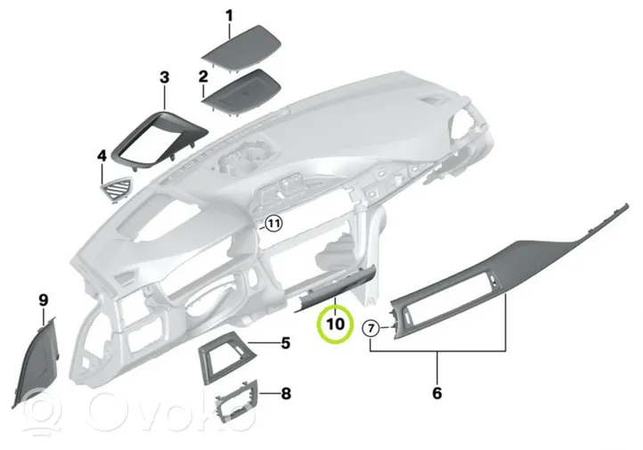 BMW 3 F30 F35 F31 Cadre, panneau d'unité radio / GPS 8062561