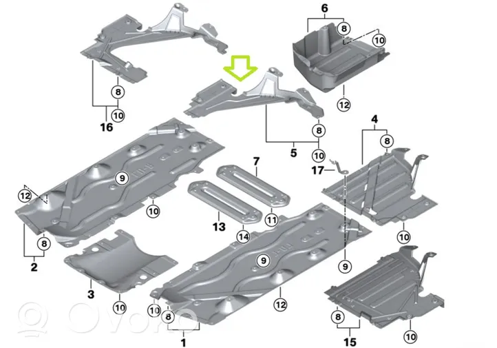 Mini One - Cooper F56 F55 Dugno apsauga galinės važiuoklės 7290810