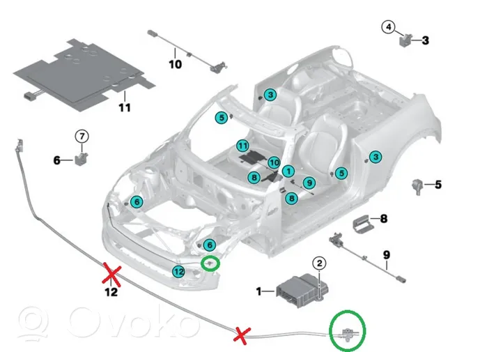 Mini One - Cooper F56 F55 Capteur de collision / impact de déploiement d'airbag 9337656