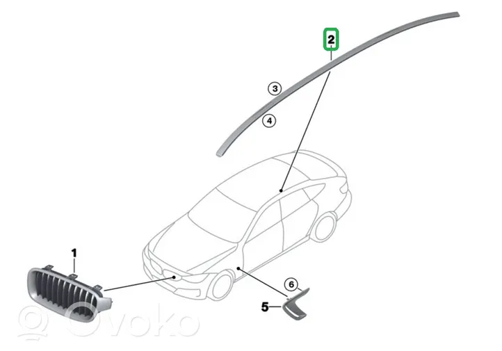 BMW 4 F36 Gran coupe Listwa dachowa 7309639