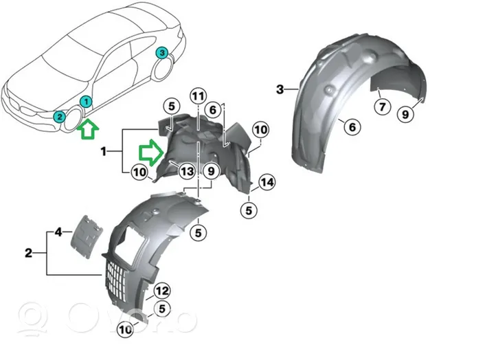 BMW M4 F82 F83 Etupyörän sisälokasuojat 8056410