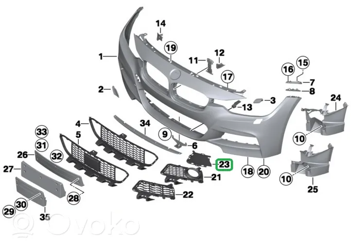 BMW 3 F30 F35 F31 Mascherina/griglia fendinebbia anteriore KM510208A