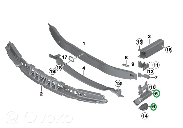 BMW M3 F80 Staffa di rinforzo montaggio del paraurti anteriore 8054313