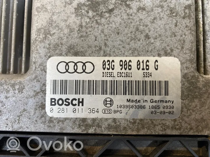 Audi A3 S3 8P Moottorinohjausyksikön sarja ja lukkosarja 03G906016G