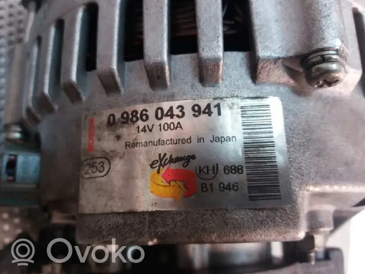 Opel Vectra B Generaattori/laturi 0986043941