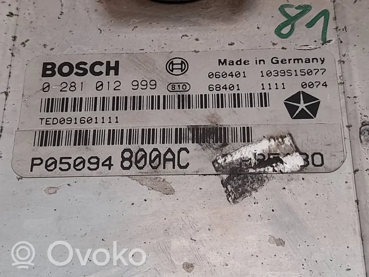 Chrysler Voyager Sterownik / Moduł ECU 0281012999