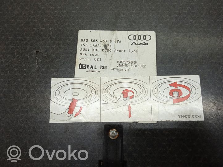 Audi A3 S3 8P Tavaratilan pohjan tekstiilimatto 8P0863463B