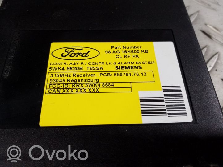 Ford Focus Door central lock control unit/module 98AG15K600KB