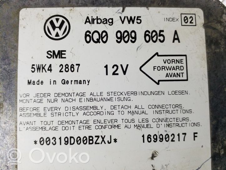 Volkswagen Golf IV Turvatyynyn ohjainlaite/moduuli 6Q0909605A