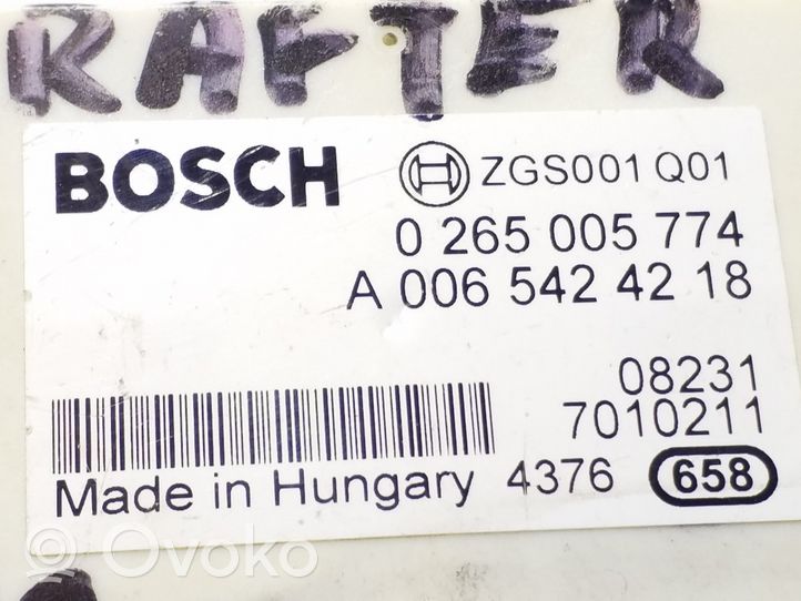 Volkswagen Crafter Czujnik przyspieszenia ESP A0065424218