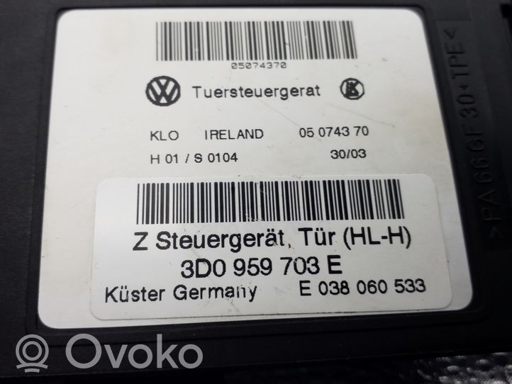 Volkswagen Phaeton Silniczek podnoszenia szyby drzwi tylnych 3D0959703E