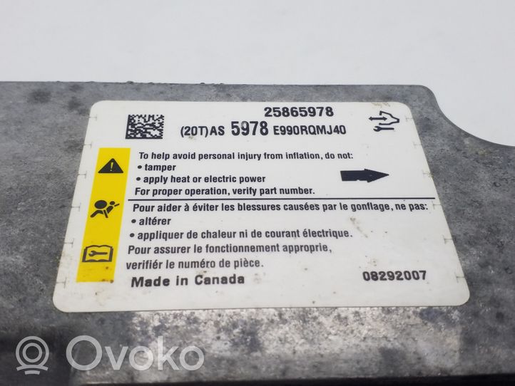 Opel Antara Sterownik / Moduł Airbag 25865978