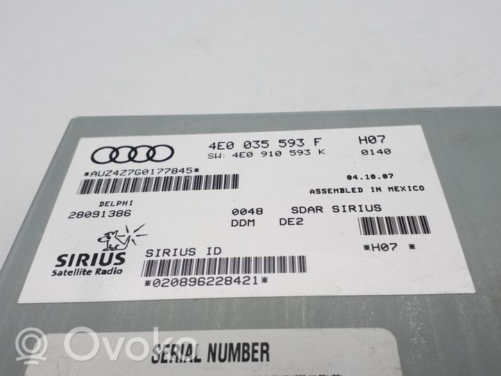 Audi Q7 4L Console centrale, commande de multimédia l'unité principale 4E0035593F