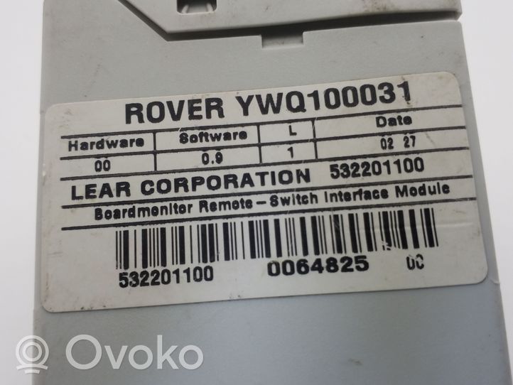 Rover 75 Muut ohjainlaitteet/moduulit YWQ100031