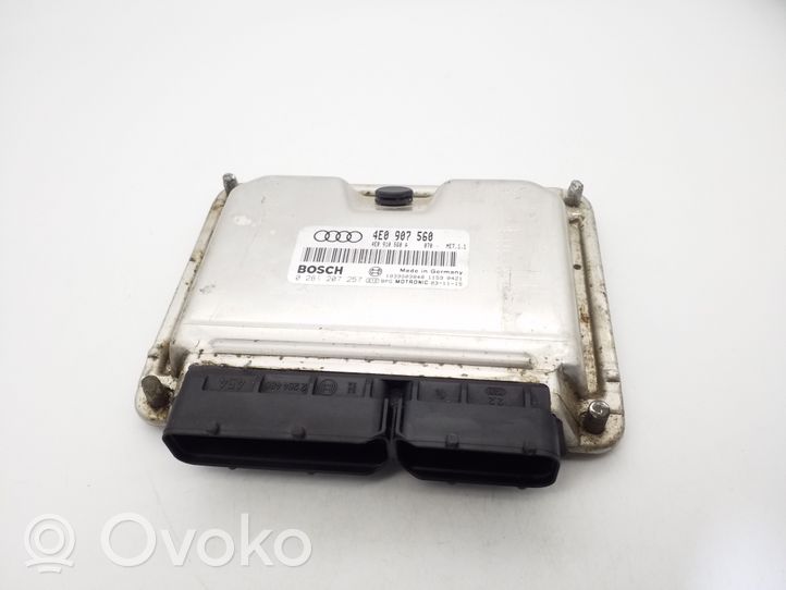 Audi A8 S8 D3 4E Unité de commande, module ECU de moteur 4E0907560