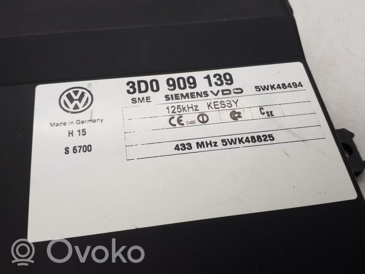 Volkswagen Touareg I Avaimettoman käytön ohjainlaite/moduuli 3D0909139