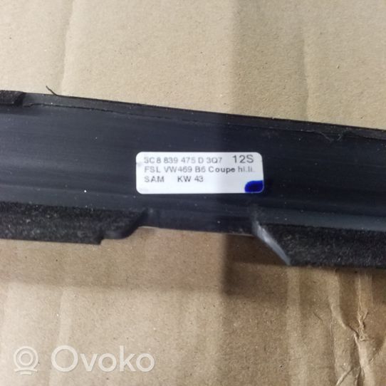 Volkswagen PASSAT CC Rivestimento modanatura del vetro della portiera posteriore 3C8839475