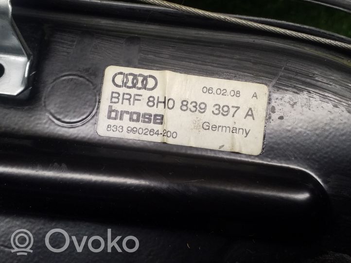 Audi A4 S4 B7 8E 8H Mécanisme de lève-vitre avec moteur 8H0839397A