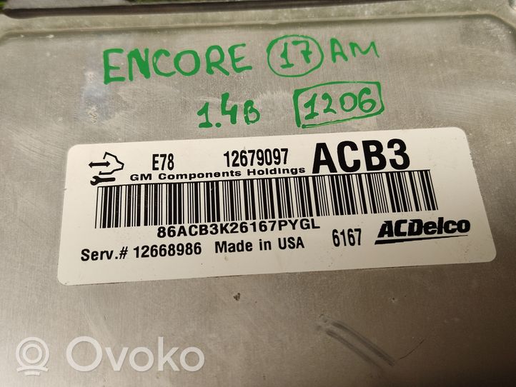 Buick Encore I Komputer / Sterownik ECU silnika 12679097