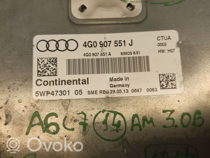 Audi A6 S6 C7 4G Motora vadības bloka ECU 4G0907551J