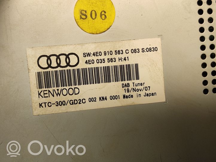 Audi A8 S8 D3 4E GPS-navigaation ohjainlaite/moduuli 4E0910563C