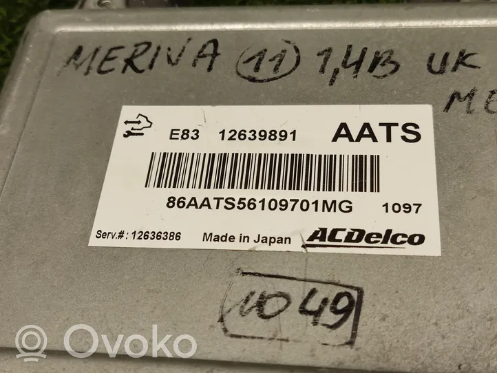 Opel Meriva B Komputer / Sterownik ECU silnika 12639891