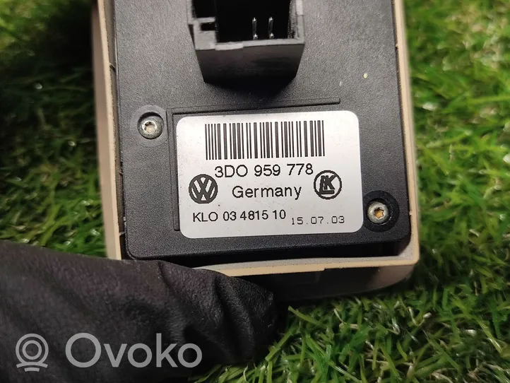 Volkswagen Phaeton Interruptor de control del asiento 3D0959778