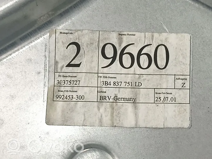 Volkswagen Passat Alltrack Lève-vitre manuel de porte avant 3B4837751LD